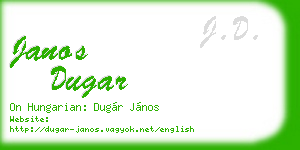 janos dugar business card